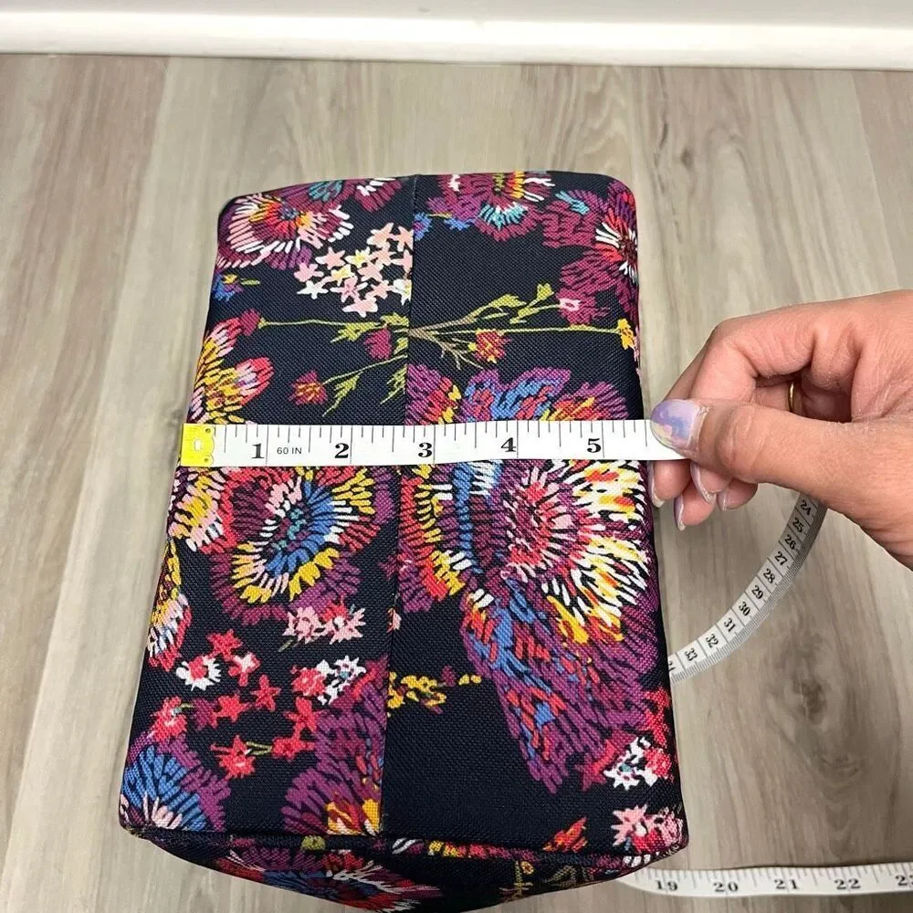 Vera Bradley Midnight Wildflowers Lighten Up Zip Around Cooler Lunch Box Bag